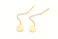 14K Gold Disc Threader Earrings
