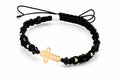 14K Gold Infinity Clover Black Crystal Bracelet