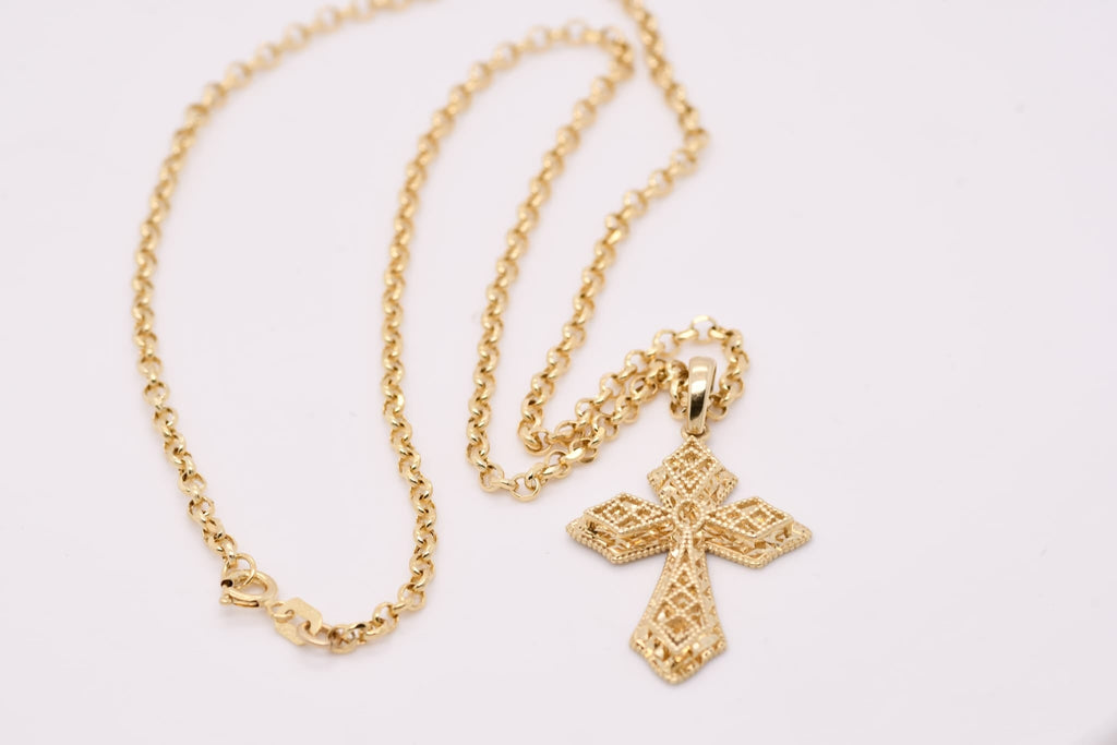 14K Gold Cross Necklace