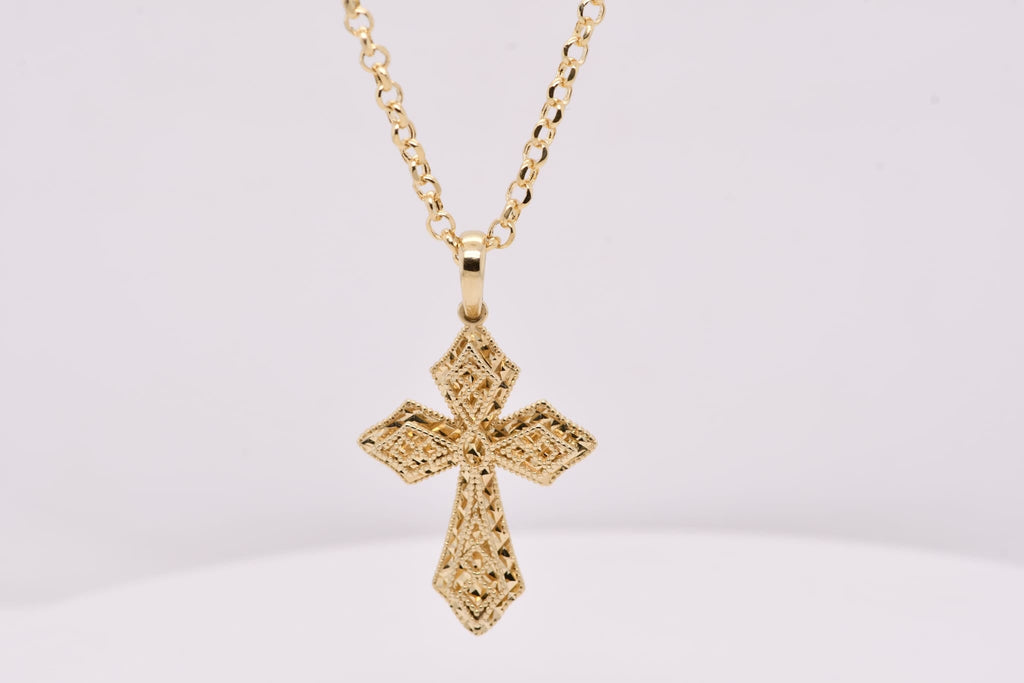 14K Gold Cross Necklace