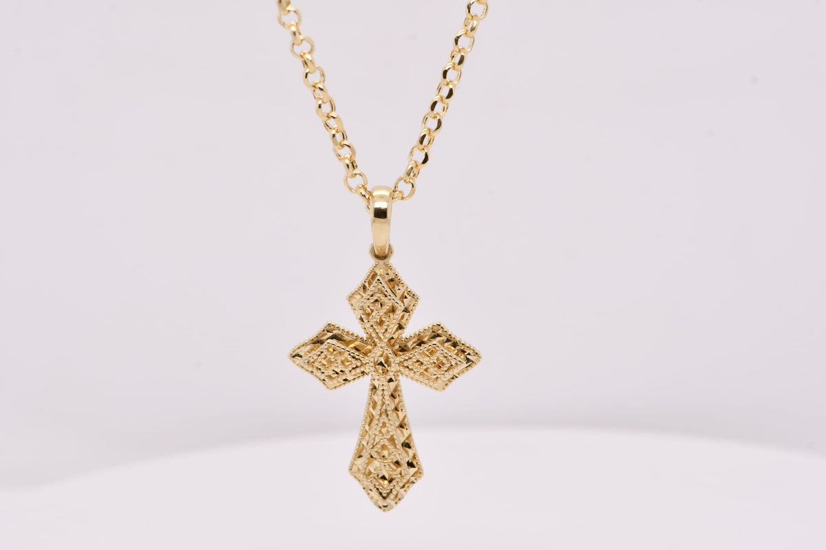 14K Gold Cross Necklace