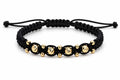 14K Gold Black Cord Adjustable Bracelet