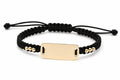 14K Gold Engravable Macramé ID Bracelet