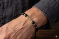14K Gold Geometric Detail Black Adjustable Bracelet