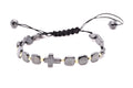 14K Gold & Hematite Bracelet with Hematite Cross