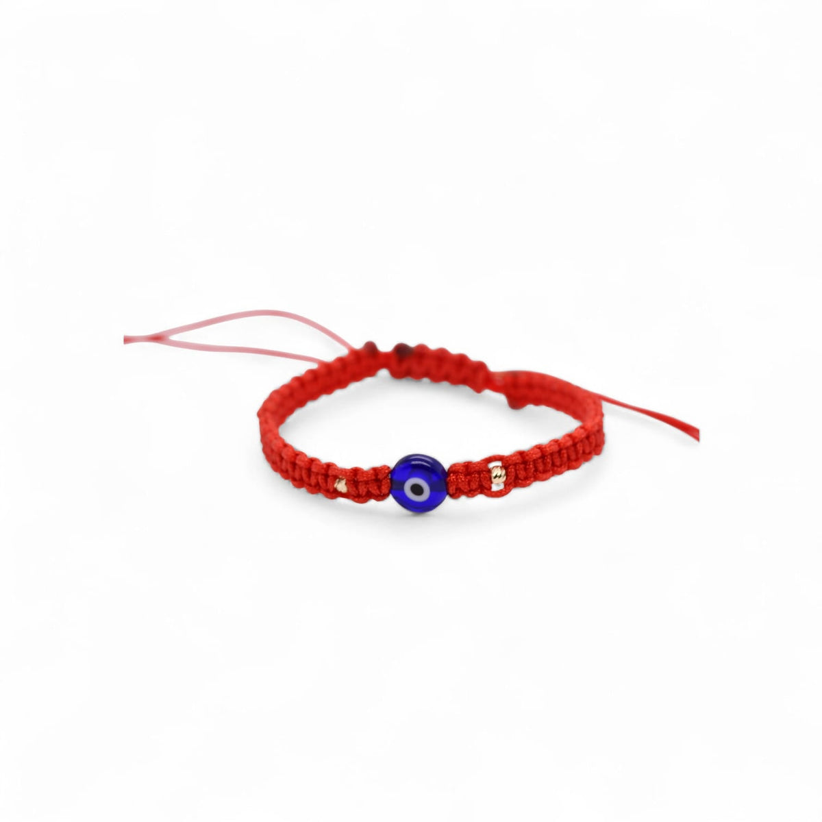 14K Gold Evil Eye Red String Bracelet – Adjustable