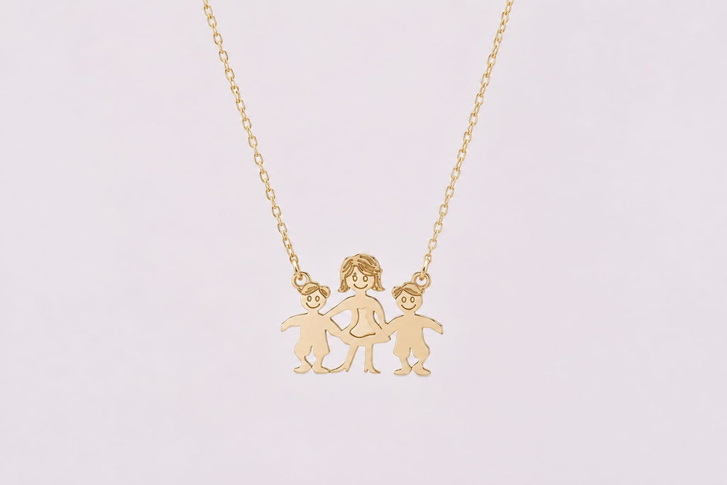 14K Gold Family Necklace