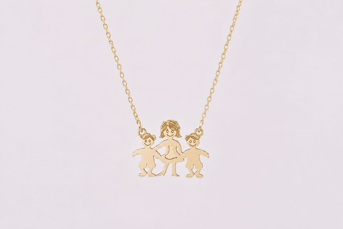 14K Gold Family Necklace