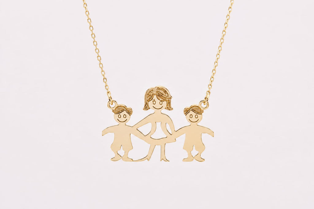 14K Gold Family Necklace