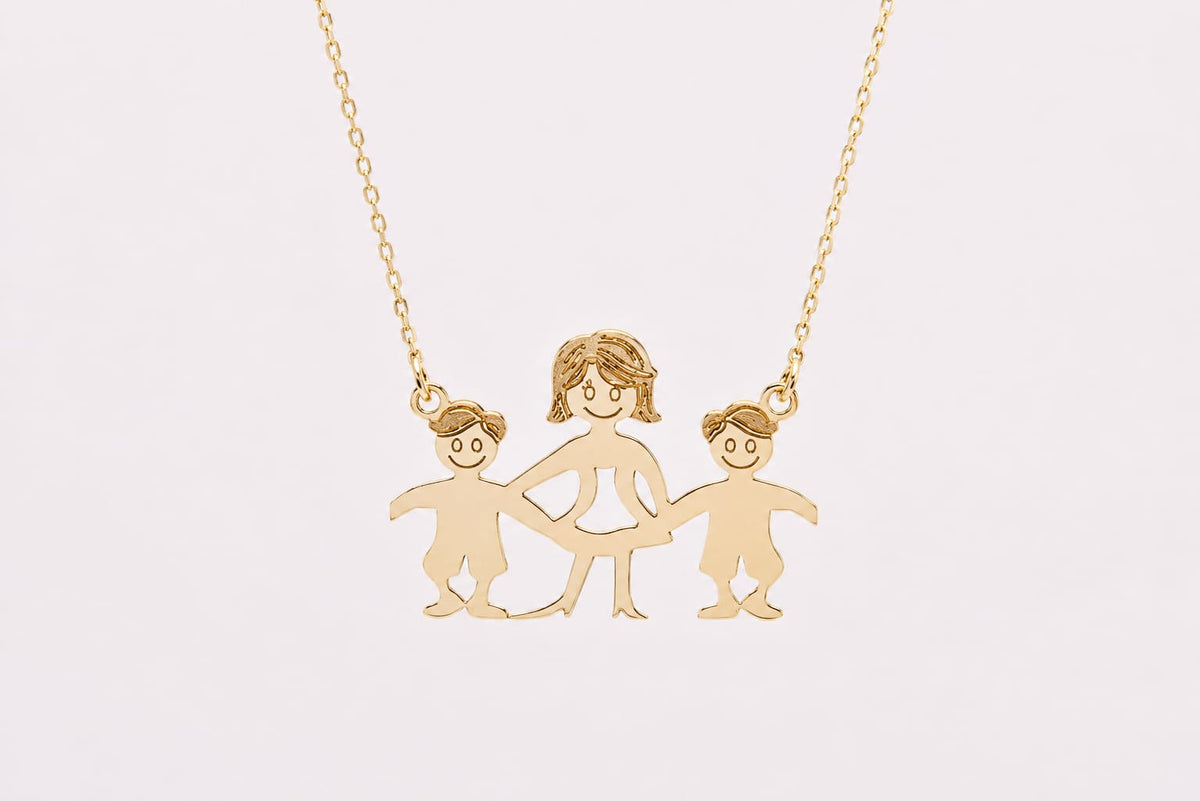 14K Gold Family Necklace