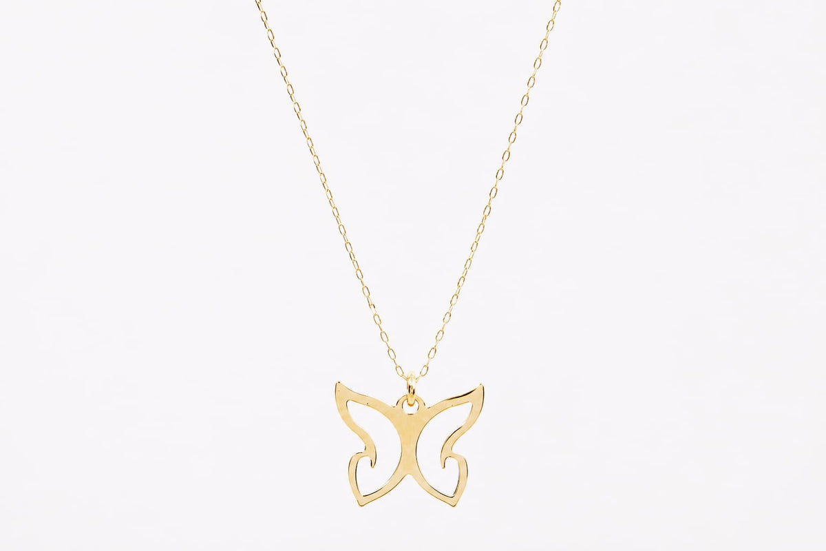 14K Gold Butterfly Necklace