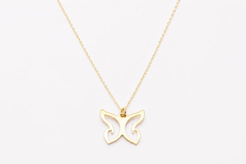 14K Gold Butterfly Necklace