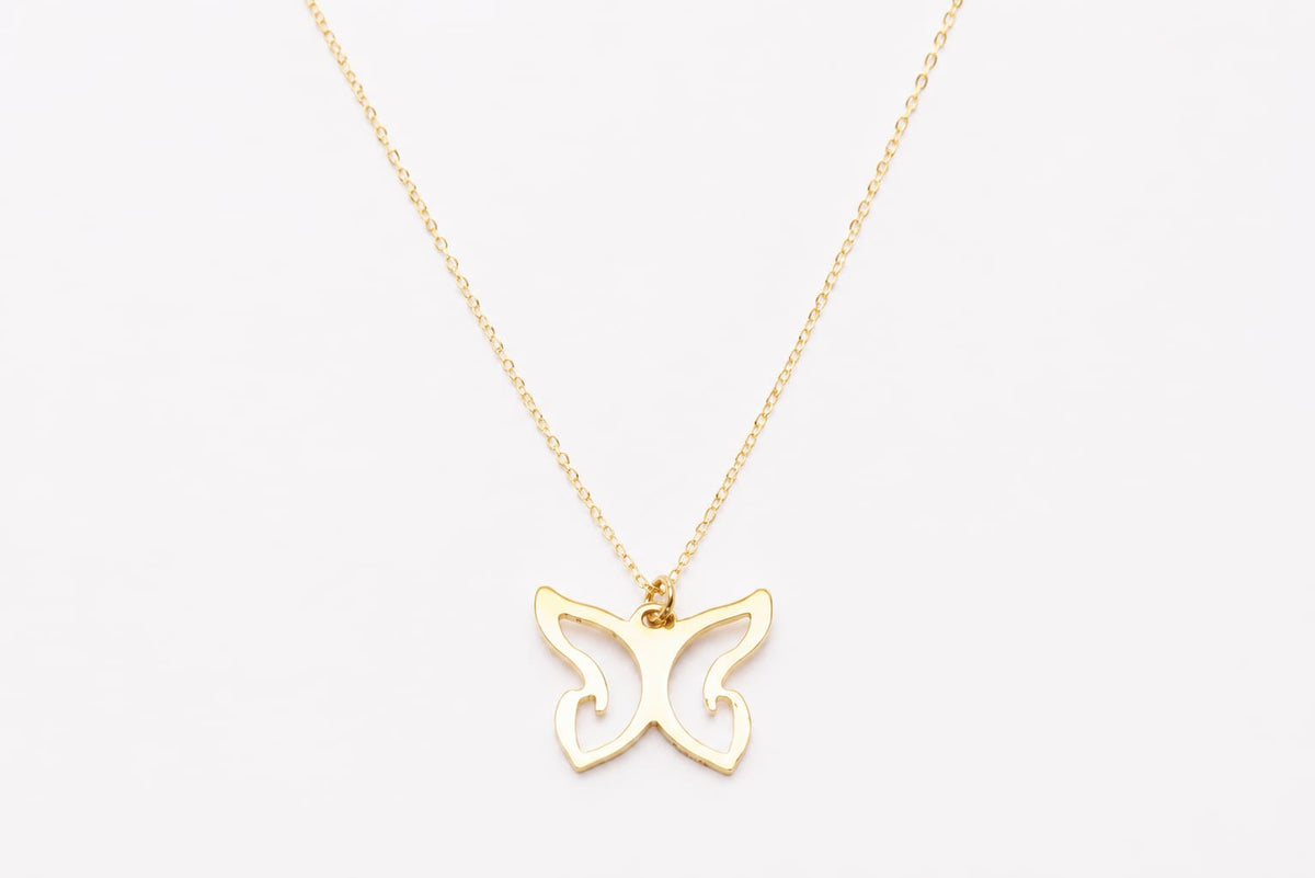 14K Gold Butterfly Necklace