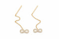 14K Yellow Gold CZ Infinity Threader Earrings