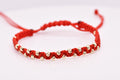 Handmade Red Cord Bracelet with 14K Gold Beads