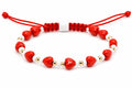 14K Gold Multi-Heart Red String Bracelet